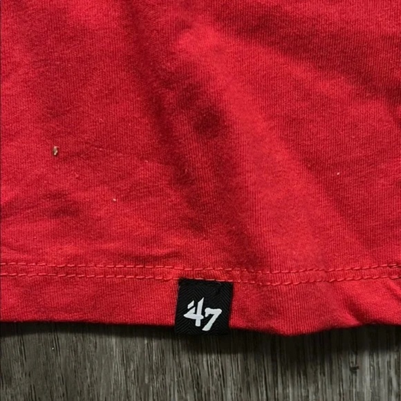 Red 49ers Graphic T-Shirt 47 brand Stoney Clover size large - Picture 3 of 4